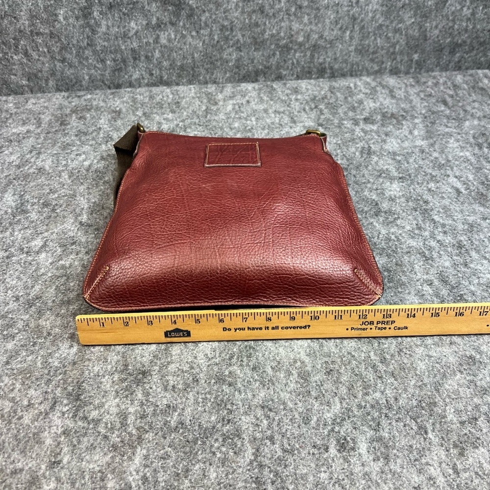 Elegant Messenger Bag Unisex Shoulder Bag Genuine Leather Made In Italy Maroon - Picture 12 of 15